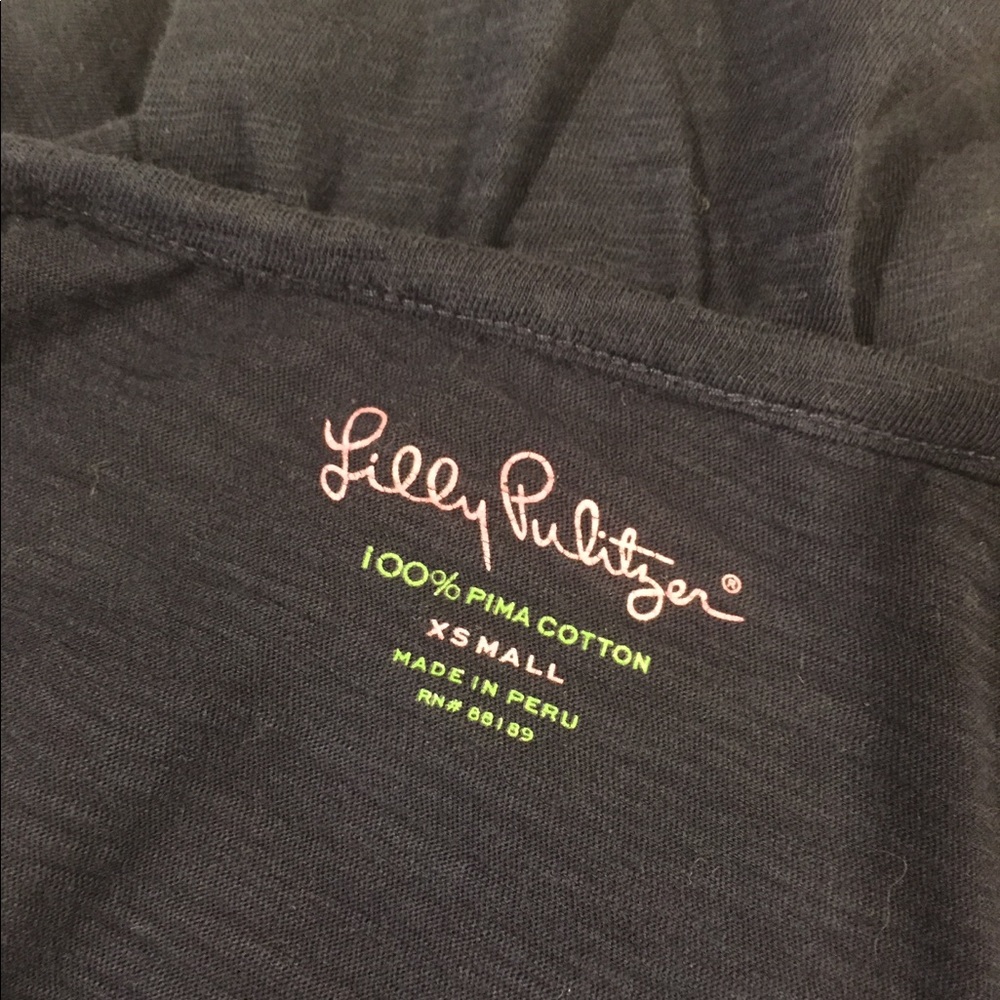 Lilly Pulitzer Lindley Ruffled V-Neck Navy Blue